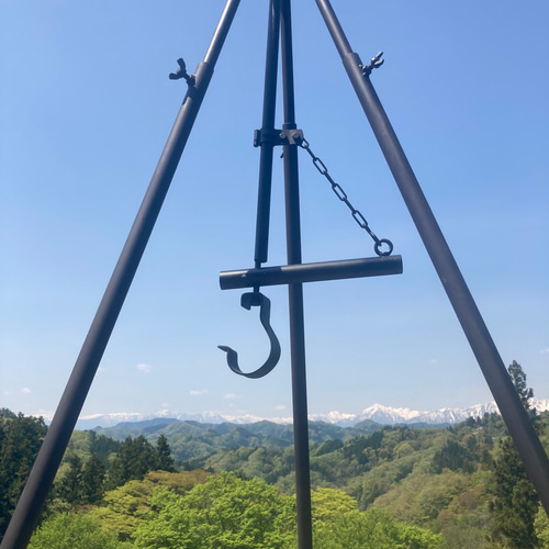 アウトドア おしゃれキャンプに☆ 三脚つき自在鉤 その他