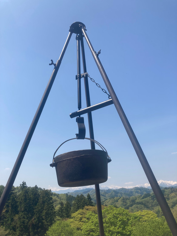 アウトドア おしゃれキャンプに☆ 三脚つき自在鉤 その他インテリア 