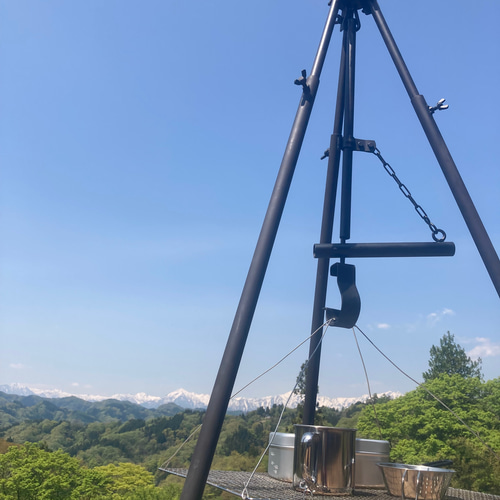 アウトドア おしゃれキャンプに☆ 三脚つき自在鉤 その他インテリア 