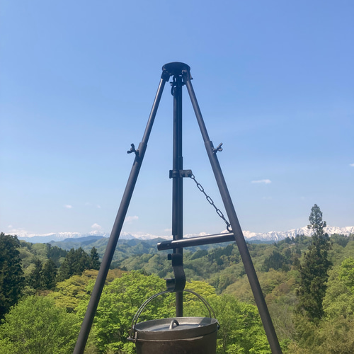 アウトドア おしゃれキャンプに☆ 三脚つき自在鉤 その他インテリア 