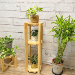 木製ハンドメイドプランター3段ラック　観葉植物　多肉植物　3個セット　白茶 木製ハンドメイドプランターラック3段 観葉植物 多肉植物 3個