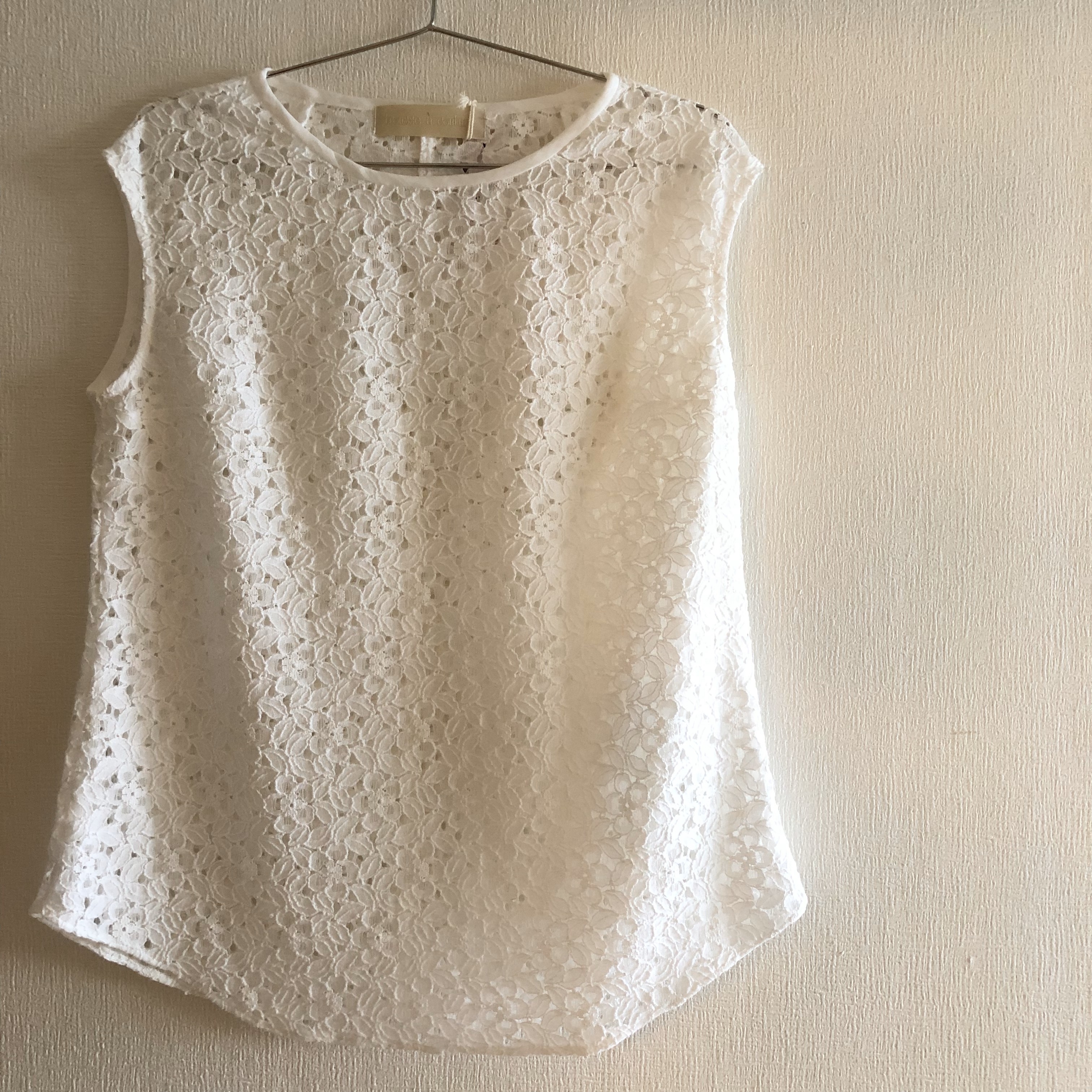 コットンレースのシースルーPOオフホワイト