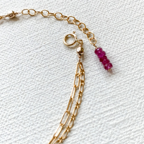 14kgf*ルビーの2連ブレスレット*7月誕生石*／天然石