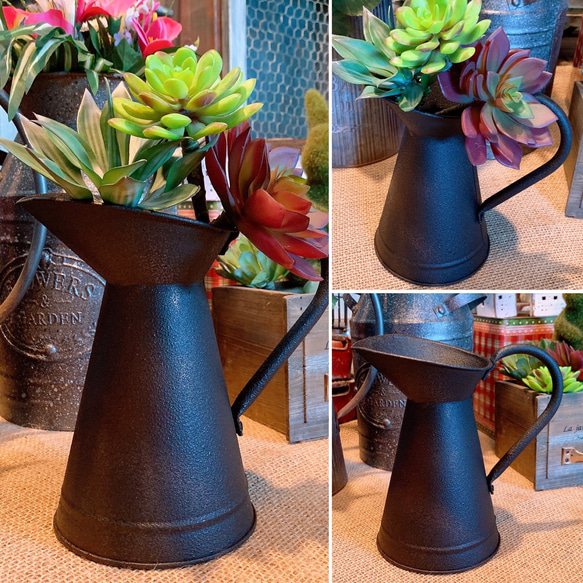 ガーデンオーナメント/ アンティークな部屋/ アンティークピッチャー/ ドライフラワー（花束） 1枚目の画像