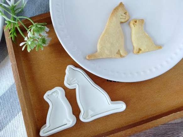 貓形餅乾模具（互相看著對方）/Cat-shaped cookie cutter 第4張的照片