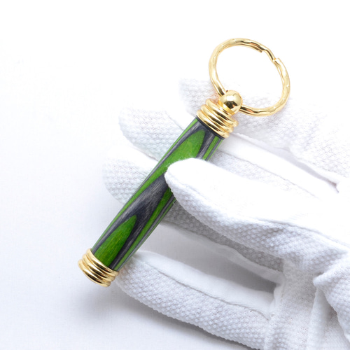定番の中古商品 手作り木製の携帯用つまようじ入れ オレンジ キーホルダー（青 その他