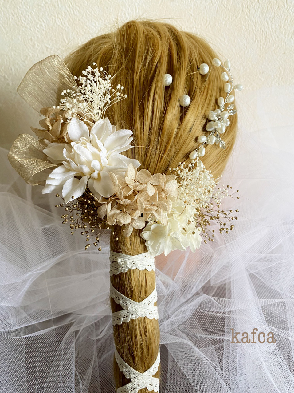 ♡ ローポニーテールシリーズ5 結婚式 成人式 卒業式 ウェディング プリザーブドフラワー パールアクセサリー