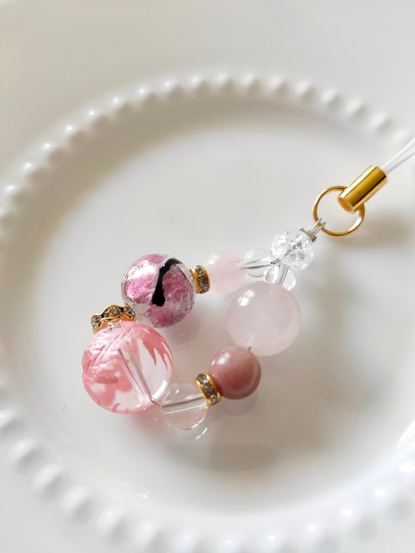 ローズクォーツ・水晶・ピンクホタルガラス