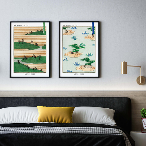 アートポスター インテリアポスター 渡辺省亭 「Landscape 1」 L