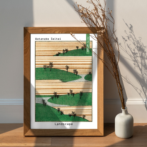 L判　イラストポスター 20枚セット アートポスター インテリアポスター 渡辺省亭 「Landscape 1」 L