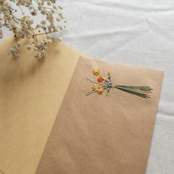 【ギフト・お祝いに！】花束のレターセット／刺繍 3枚目の画像