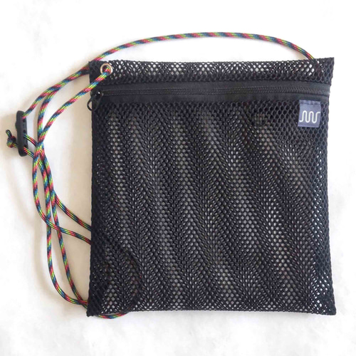 コードカラー：ミックスA」ナイロンメッシュポーチ サコッシュ