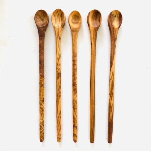 オリーブの木 ビンの底まできちんとすくえるよ！ マドラースプーン 約