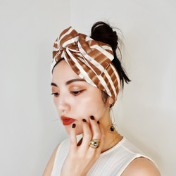 雙面幾何&amp;絲綢｜換裝頭巾｜QPPA®︎發巾帽 第1張的照片