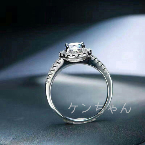 ダイア指輪 モアサナイト 1.0ct リング プラチナ PT950鑑定書付き2