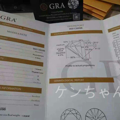 ダイア指輪 モアサナイト 1.0ct リング プラチナ PT950鑑定書付き2 