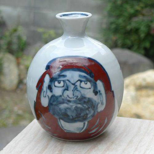 清水焼　六齋窯　村田幸之介作　赤達磨徳利 楽天市場】京焼 清水焼 徳利・猪口セット 六齋窯 染付龍 村田