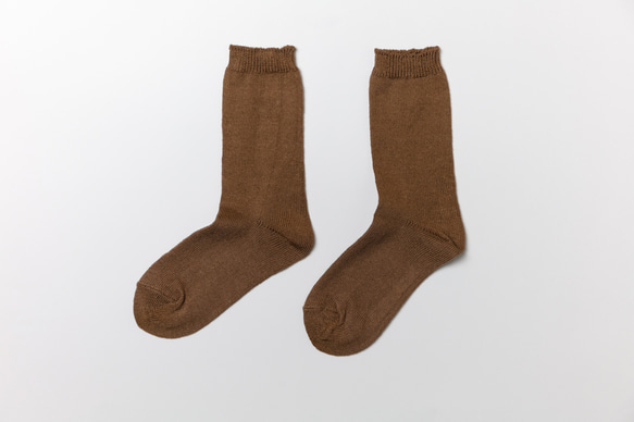 亞麻針織襪（肉桂色）22-24cm 第1張的照片