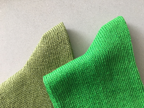 亞麻針織襪（榆木綠）22-24cm 第4張的照片