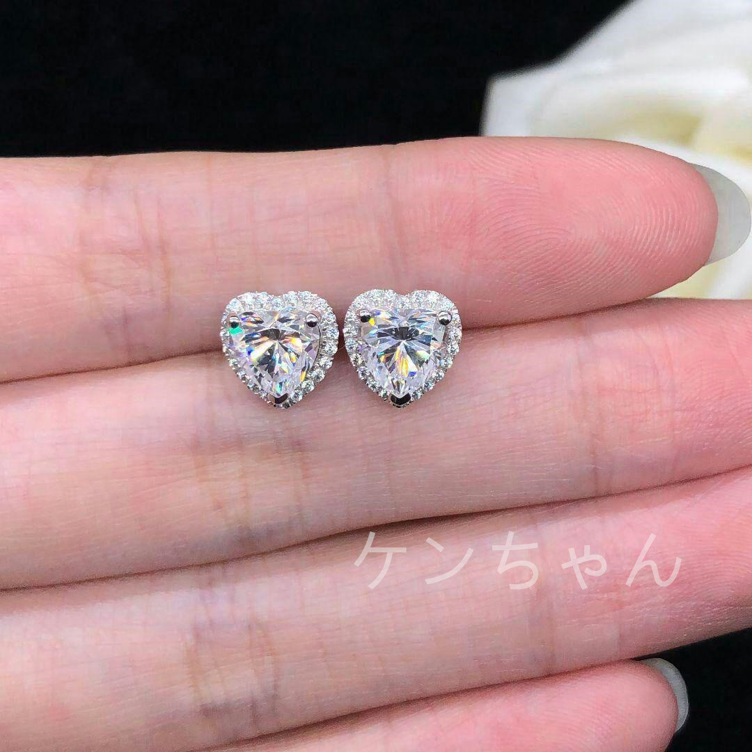 最高級グレードモサナイトpt950ダイヤモンドイヤリングイヤリング鑑定 