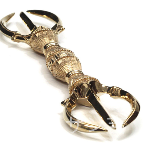 チベット仏教法器 真言宗 三鈷杵 金剛杵 真鍮製 vajra 13.3cm その他 