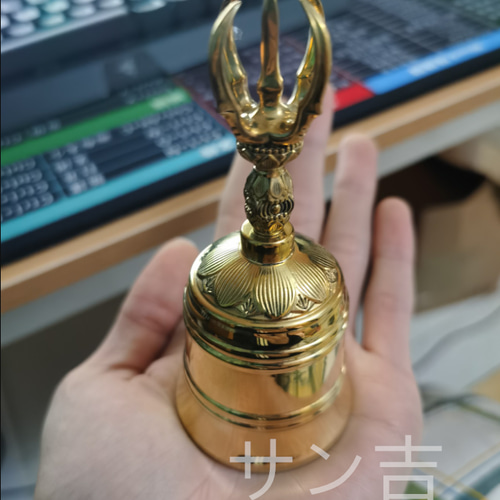 金剛鈴 善 五鈷鈴 ガンター チベタンベル 真鍮製 重量0.4㎏ 金属 金剛鈴 善 五鈷鈴 ガンター チベタンベル 真鍮製 重量0.4㎏ 金属