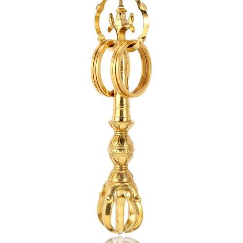 法器 真言宗 法杖 五鈷杵錫杖 密教法具 禅杖 仏教美術 真鍮製