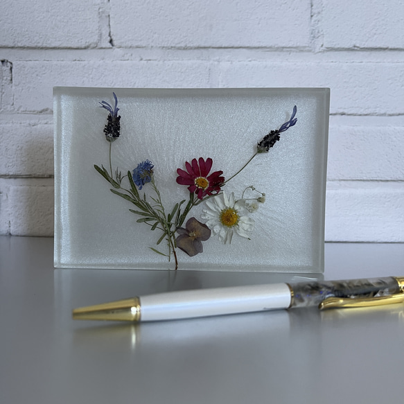 小さな庭の花たち/レジンフラワーアート/ボタニカルインテリア/植物標本/348g 6枚目の画像
