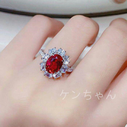 すずらん ダイア指輪 2.0ct リング プラチナ PT950 ルビー指輪2