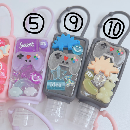 選べます♡ 消毒ジェルケース デコボトル アルコール ハンドジェル 