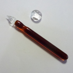 Color 硬質ガラスペン　琥珀 (アンバー) + ペンレストCS 3枚目の画像