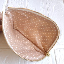 お薬L字ファスナーポーチ【オフホワイト】 3枚目の画像