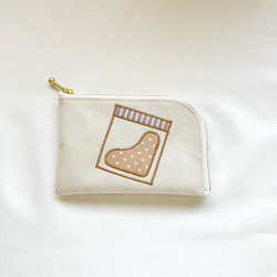 お薬L字ファスナーポーチ【オフホワイト】 2枚目の画像