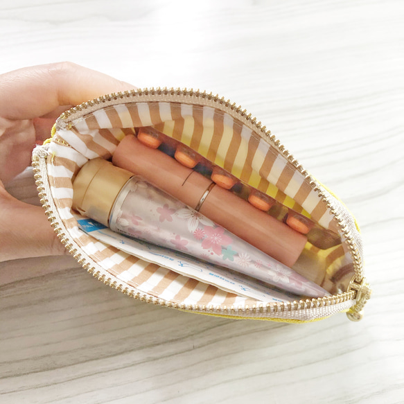 お薬L字ファスナーポーチ【オフホワイト】 9枚目の画像