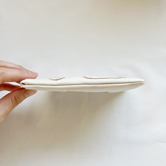 お薬L字ファスナーポーチ【オフホワイト】 5枚目の画像
