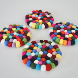 【送料無料】コースター　羊毛フェルト　 4枚目の画像