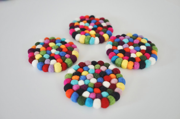 【送料無料】コースター　羊毛フェルト　 4枚目の画像