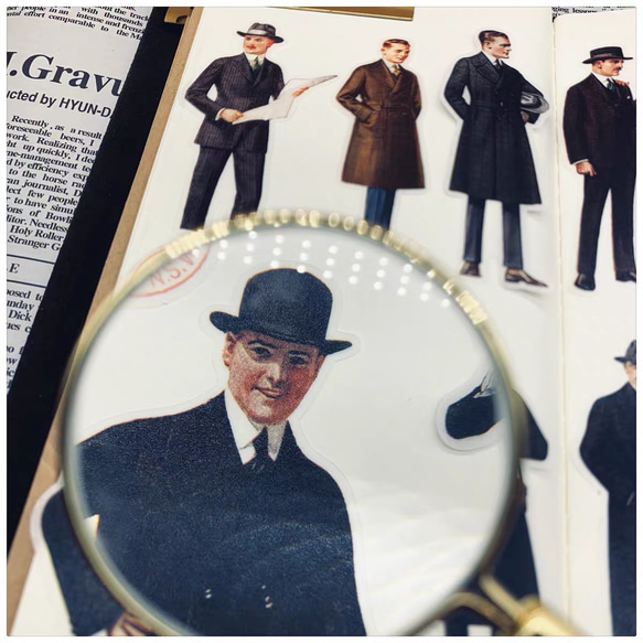 西洋紳士19枚】海外シール 海外コラージュ素材 お裾分け Vintage