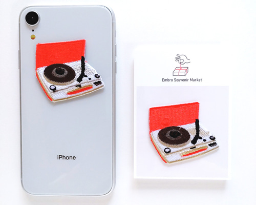 昭和レトロ レコードプレーヤー 2WAYS！刺繍のアイロンワッペン