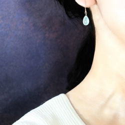 14kgf海藍玉髓單耳環【耳釘可換】 第8張的照片
