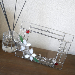 ✴︎:.｡蓮の壁掛け鏡♪ ステンドグラス ドレッサー・ミラー・鏡台 更紗