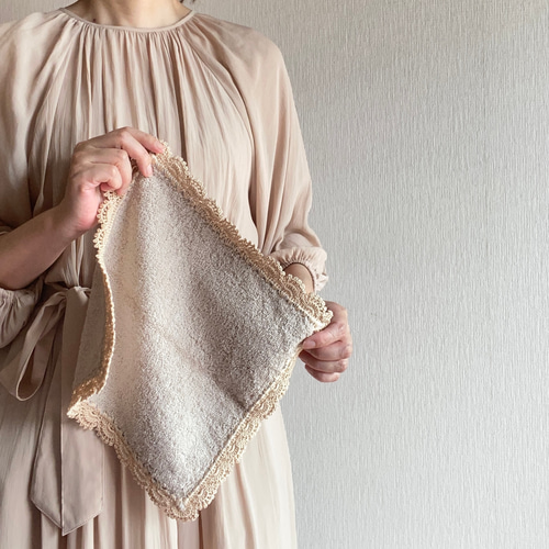 ☆thanks price☆手編みマルチカバー【ナチュラル】 手編みのハンカチ ニッタオル101 | marshell |本 | 通販 | Amazon