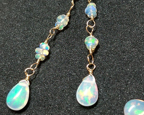 エチオピア産プレシャスオパール&タンザナイト✴︎14kgfピアスP274 エチオピア産プレシャスオパール&タンザナイト✴︎14kgfピアスP274 Pt