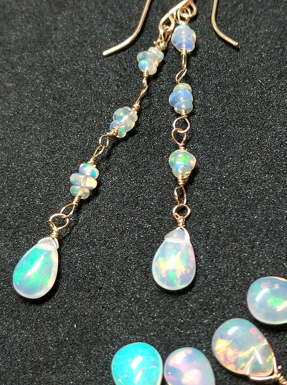 ☆最上級の遊色☆ 宝石質 エチオピア プレシャスオパール ロング14kgf  