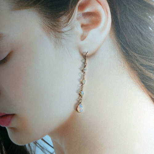 エチオピア産プレシャスオパール&タンザナイト✴︎14kgfピアスP274 エチオピア産プレシャスオパール&タンザナイト✴︎14kgfピアスP274 Pt