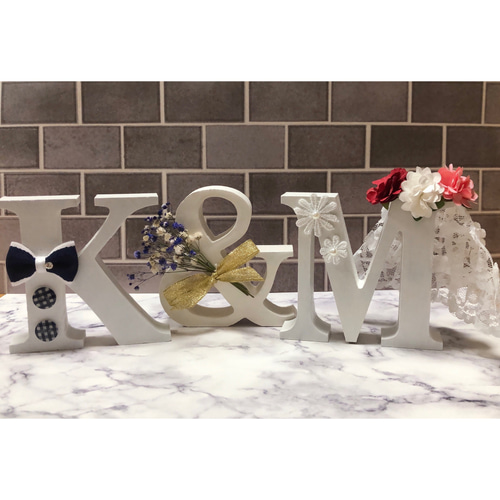 ⁺˳✧༚ウェディングイニシャルオブジェ˚✧₊⁎結婚記念日入り可能