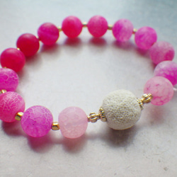 Hot Pink Dragon Agate Aroma Bracelet ✳︎ アロマブレスレット☆ピンク✳︎10mm 8枚目の画像