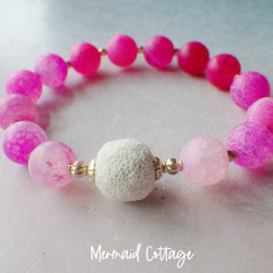 Hot Pink Dragon Agate Aroma Bracelet ✳︎ アロマブレスレット☆ピンク✳︎10mm 1枚目の画像