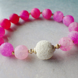 Hot Pink Dragon Agate Aroma Bracelet ✳︎ アロマブレスレット☆ピンク✳︎10mm 7枚目の画像