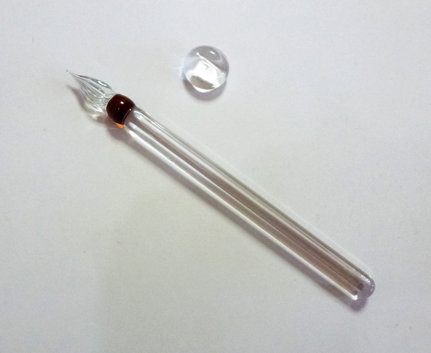 Color Hexagon ガラスペン　アンバー (琥珀) + ペンレストCS